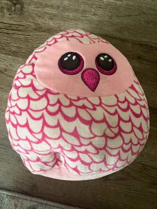 Ty Other - Ty Squish-A-Boos Pinky the Owl 10 inch Plush Pillow Stuffed Animal